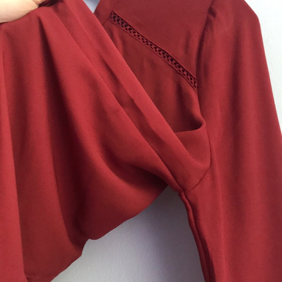 🍁 Express Red Back-Button Blouse 📚 - Picture 8 of 8